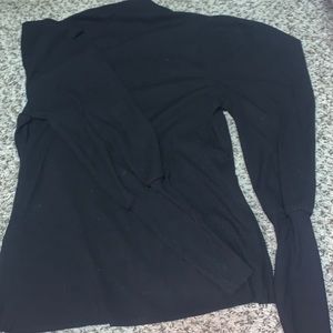 Black mock neck bubble sleeve sweater, size S